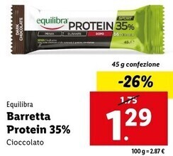 Lidl Equilibra barretta protein 35 % offerta