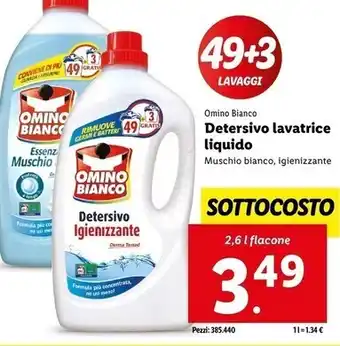 Lidl Omino bianco detersivo lavatrice liquido offerta