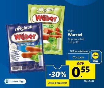 Lidl Wuber wurstel offerta