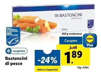 Lidl Bastoncini di pesce offerta