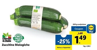 Lidl Zucchine biologiche offerta
