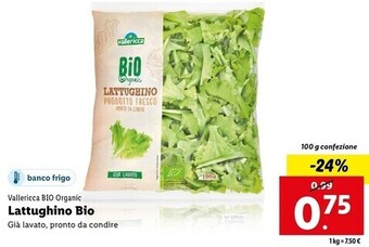 Lidl Vallericca bio organic lattughino bio offerta