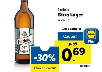 Lidl Finkbrau birra lager offerta