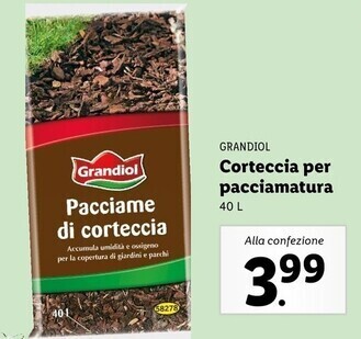 Lidl Grandiol - corteccia per pacciamatura offerta