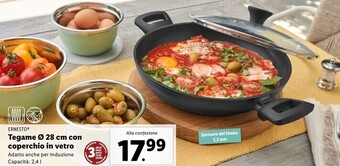 Lidl Ernesto tegame ø 28 cm con coperchio in vetro offerta