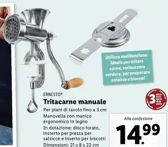 Lidl Ernesto tritacarne manuale offerta