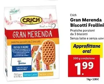 Lidl Crich gran merenda biscotti frollini offerta