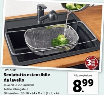 Lidl Ernesto scolatutto estensibile da lavello offerta