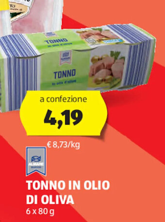 ALDI Almare Tonno in Olio di oliva 6 x 80 g offerta