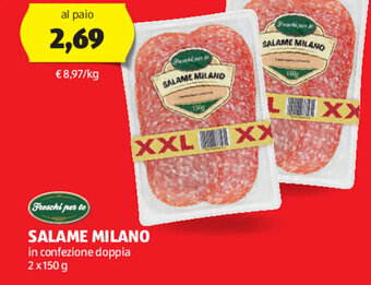ALDI Freschi per te salame milano 2 x 150 g offerta