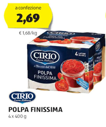 ALDI Cirio Polpa finissima 4 x 400 g offerta