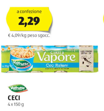 ALDI Valfrutta Ceci 4 x 150 g offerta