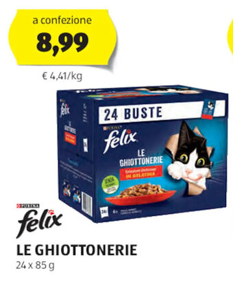ALDI Purina Felix Le Ghiottonerie 24 x 85 g offerta