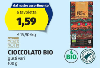 Moser Roth Cioccolato Bio 100 g