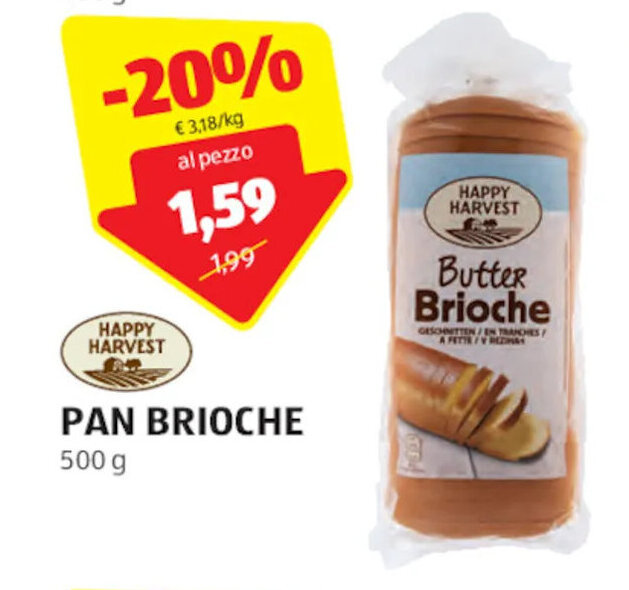 Happy Harvest Pan Brioche 500 g offerta di ALDI