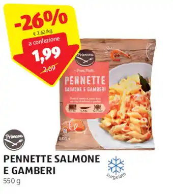 ALDI Primona Pennette Salmone e Gamberi 550 g offerta