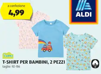 ALDI Impidimpi T-Shirt per Bambini, 2 pezzi taglie: 92-116 offerta