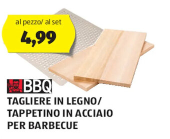 ALDI BBQ Tagliere in legno/tappetino in acciaio per barbecue offerta