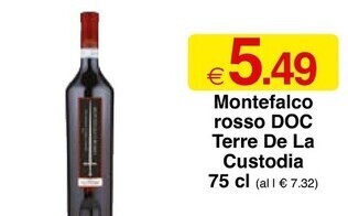 Sì con te Terre de la custodia montefalco rosso doc offerta