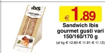 Sì con te Ibis sandwich gourmet offerta