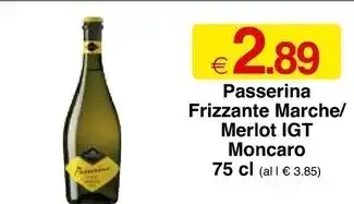 Sì con te Moncaro passerina frizzante marche offerta
