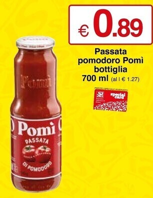 Sì con te Pomì passata pomodoro bottiglia offerta