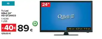 Q.Bell Tv Led 24" HD QT24K03