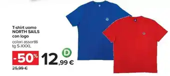 Carrefour North Sails T-shirt uomo con logo S-XXXL offerta