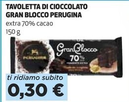 Coop Perugina tavoletta di cioccolato gran blocco offerta