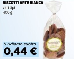 Coop Arte bianca biscotti offerta