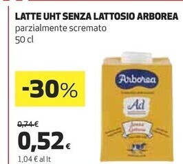 Coop Arborea latte uht senza lattosio offerta
