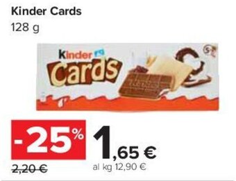 Carrefour Kinder Cards 128 g offerta