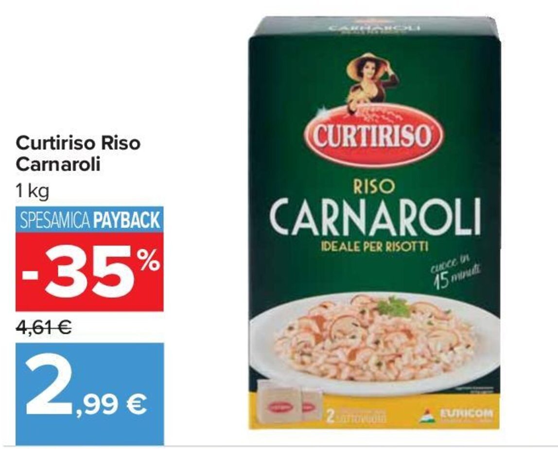 Curtiriso Riso Carnaroli 1 kg offerta di Carrefour