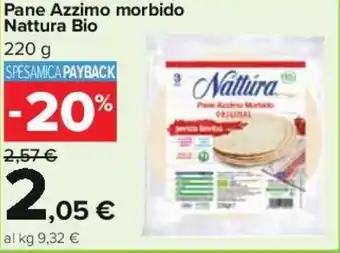 Carrefour Nattura Bio Pane Azzimo morbido 220 g offerta