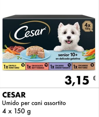 Iper Tosano Cesar Umido per cani assortito 4 x 150 g offerta
