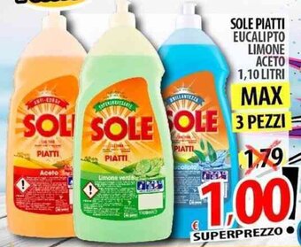 Sole Piatti Eucalipto Limone Aceto 1,10 litri