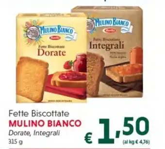 DiMeglio Mulino Bianco Fette Biscottate Dorate, Integrali 315 g offerta