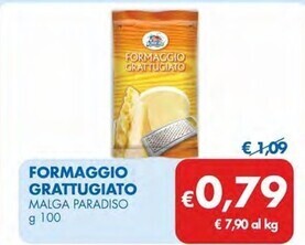 MD Discount Malga paradiso formaggio grattugiato offerta