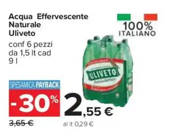 Carrefour Uliveto Acqua Effervescente Naturale 9 l offerta