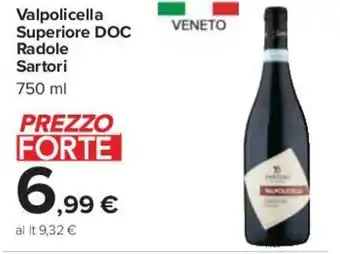 Carrefour Valpolicella Superiore DOC Radole Sartori 750 ml offerta