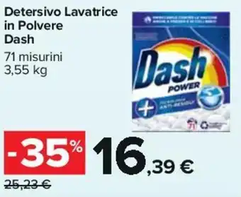 Carrefour Dash Detersivo Lavatrice in Polvere 3,55 kg offerta