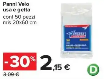 Arcasa Panni Velo usa e getta 50 pezzi 20x60 cm