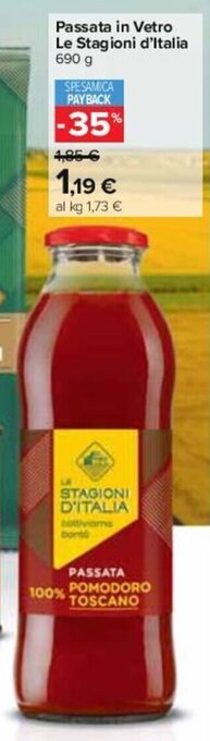 Carrefour Passata in Vetro Le Stagioni d'Italia 690 g offerta