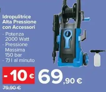 Carrefour Idropulitrice Alta Pressione con Accessori 7,1 l offerta
