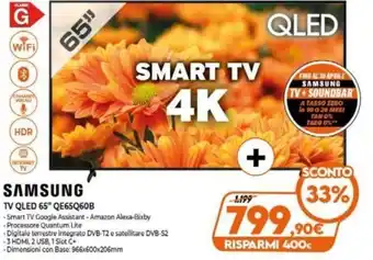 Expert Samsung TV QLED 65" QE65Q60B offerta