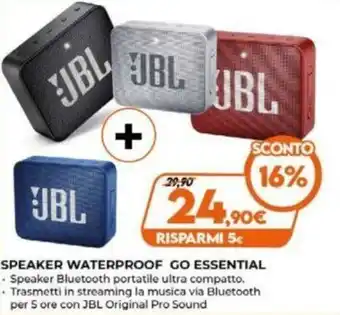 Expert JBL Speaker Waterproof Go Essential offerta