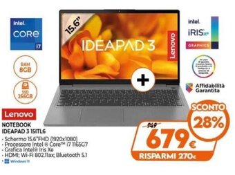 Expert Lenovo Notebook IdeaPad 3 15ITL6 offerta