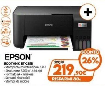 Expert Epson EcoTank ET-2815 offerta