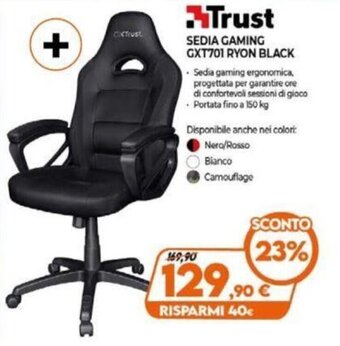 Expert Trust Sedia Gaming GXT701 Ryon Black offerta