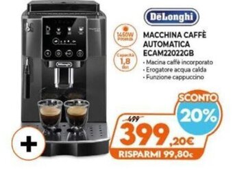 Expert DeLonghi Macchina Caffè Automatica ECAM22022GB offerta